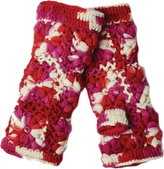 Nirvanna Designs Multi Color Flower Crochet Handwarmers in Lipstick Orchid at Nordstrom