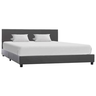 vidaXL Estructura De Cama Sin Colch&oacute;n Cuero Sint&eacute;tico Gris 140x200 Cm Vidaxl