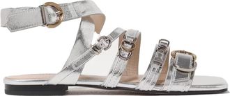 Pinko Gelamineerde Nappa Sandaal Marli 08 - Dames - Sandalen - Grijs - 37 EU - Leer - Schoenen