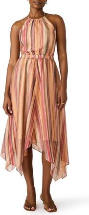 Steve Madden Dalina Halter Midi Dress in Stripe Multi at Nordstrom, Size Xx-Large