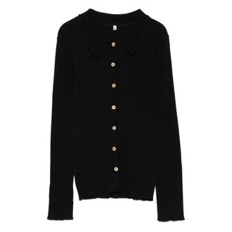 BASERANGE Button-front Ribbed Cardigan