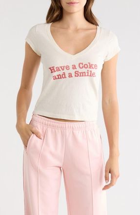 Re/Done Skye Graphic Cotton T-Shirt in Vintage White at Nordstrom, Size X-Small