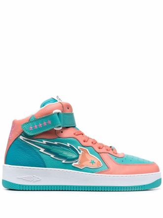 Enterprise Japan rocket patch high-top sneakers - Blue
