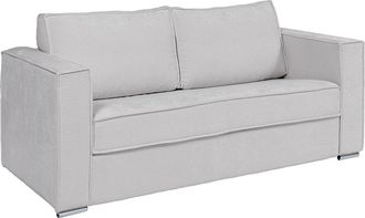 Vente-Unique Sof&aacute; cama de 4 plazas de apertura r&aacute;pida en chenilla gris claro - Somier de l&aacute;minas anchas de 160 cm - Colch&oacute;n con memoria de forma de 22 cm LORETO
