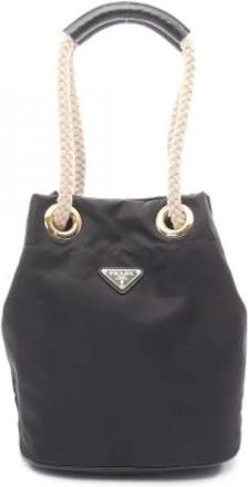 Prada Pre-owned Bucket Bags, female, Black, Size: ONE SIZE Pre-owned Nylon Bucket Bag