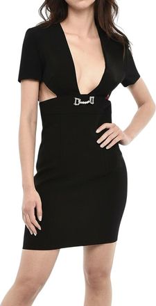 Dsquared2 Black V Neck Mini Dress