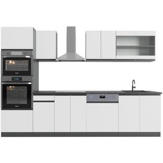 Vicco Mueble De Cocina R-line, Blanco/antracita, 300 Cm Con Armario Alto, Et Antracita