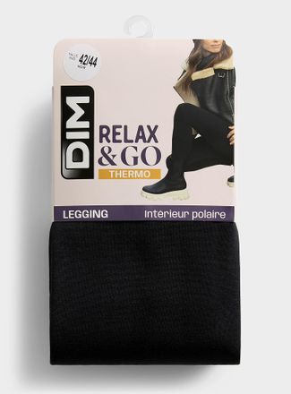 Dim Womens Black fleece-lined legging