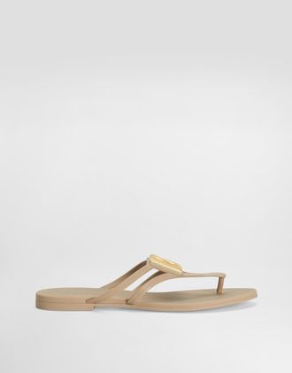 Dolce & Gabbana Rubber Beachwear Slides With Logo - Woman Slides And Mules Multicolor 35