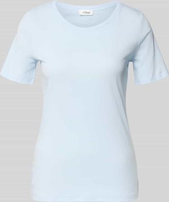s.Oliver Red Label Regular Fit T-Shirt aus reinem Baumwoll-Interlockjersey in Hellblau, Gr&ouml;&szlig;e 34