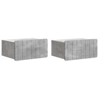 vidaXL Mesita De Noche De Pared 2 Pcs Gris Hormig&oacute;n 49 X 34,5 X 24 Cm Vidaxl