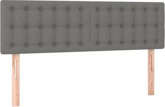 vidaXL Cabecero Con Led De Tela Gris Oscuro 144x5x78/88 Cm Vidaxl