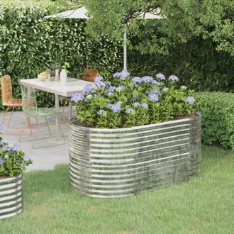 vidaXL Vidaxl - Jardinera Arriate Acero Galvanizado Plata 152x80x68 Cm