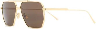 Bottega Veneta Zonnebril - Heren - Zonnebrillen - Geel - 60 MM - Accessoires