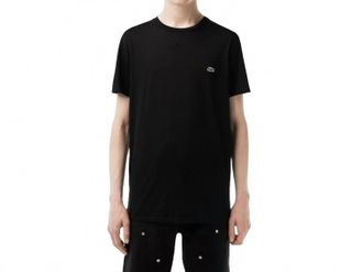Lacoste Short Sleeve Crewneck Pima Cotton Jersey T-Shirt In Black