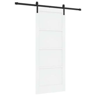 Berkfield Home Sliding Door with Hardware Set White 83x202 cm Solid Wood Pine