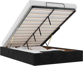 vidaXL Estructura De Cama Otomana Sin Colch&oacute;n Terciopelo Negro Vidaxl