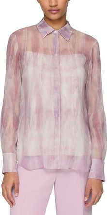 Lafayette 148 New York Petite Scottie Silk Blouse