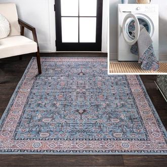 Jonathan Y Designs Kemer All-Over Persian Machine-Washable Area Rug in Blue/red/brown at Nordstrom, Size 3Ft 0In X 5Ft 0In