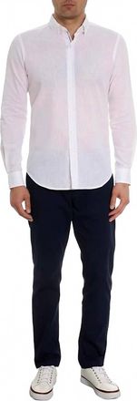 Robert Graham Palmer Long Sleeve Woven Button Down Shirt In White