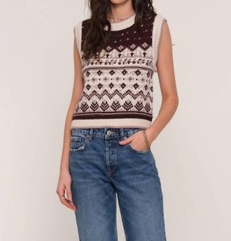 Heartloom Vivi Sweater Vest In Brown Multi