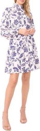 1.State Floral Long Sleeve Dress in Classic Navy at Nordstrom Rack, Size Medium