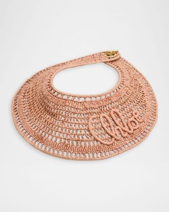 Chlo&eacute; Raffia Woven Visor
