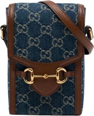 Gucci Pre-owned Mini Crossbody Bag - Dames - Vintage Mini Tas - Blauw - ONE Size - Leer - Vintage
