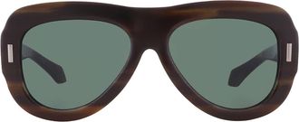 Ferragamo Ferragamo Green Oval Ladies Sunglasses SF2029SE 221 57