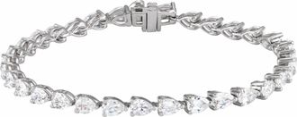 Diamond2Deal 14k Gold 6 1/2 CTW Lab-Grown Diamond Line Bracelet 7