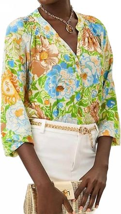 Lilly Pulitzer Elsa Silk Top In Rutabaga Sympeony