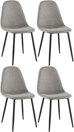 Clp Conjunto De 4 Sillas De Comedor Napier Gris Claro Tela