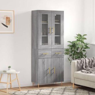 vidaXL Furniture Limited - Aparador Alto Madera Contrachapada Gris