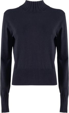 Nenette Maglia lupetto sfiancata con bottoni dorati - Dames - Coltruien - Zwart - XS - Leer - Truien & Vesten