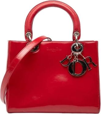 Dior Pre-owned Handbags, female, Red, Size: ONE SIZE Pre-owned Leather Handbag