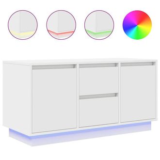 Berkfield Home TV Cabinet with LED Lights White 100x41x50 cm | Size: 100 x 41 x 50 cm