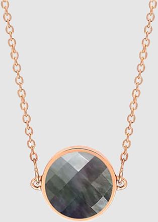 Ginette NY Collier Mini Pixie Ever Disc Nacre Noir Or Rose