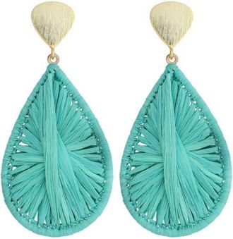 Panacea Rattan Teardrop Earrings in Turquoise at Nordstrom