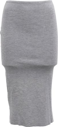 Joseph Midi Skirt in Grey Cotton
