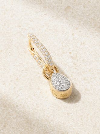 Foundrae Orecchino Singolo A Cerchio In Oro 18 Carati Con Diamanti Forever & Always