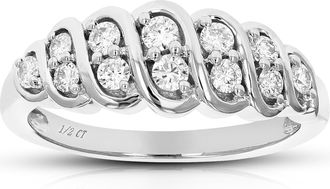 Vir Jewels 1/2 cttw Lab Grown Diamond Ring in Sterling Silver For Women