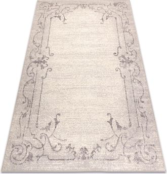 RugsX Rugsx - Alfombra Wool Angel 6623 / 52022 Ornamento, Marco Beige Beige 80x150 Cm
