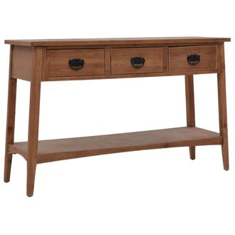 vidaXL Mesa Consola De Madera De Abeto Maciza Marr&oacute;n 126x40x77,5 Cm Vidaxl