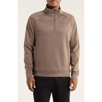 Kenneth Cole Active Raglan Sleeve Quarter Zip Sweatshirt in Nomad at Nordstrom Rack, Size Xx-Large