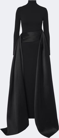 Solace London Olivia satin-trimmed cr&ecirc;pe gown