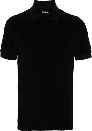 Tom Ford towelling cotton-blend polo shirt - men - Polyamide/Cotton - 48 - Black
