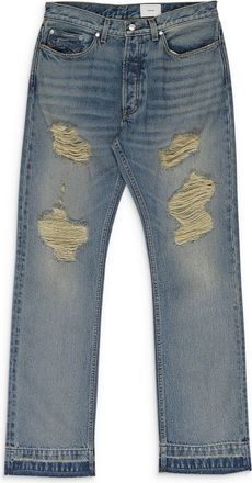 Rhude BLUE BEACH BUM DENIM STRAIGHT-FIT JEANS