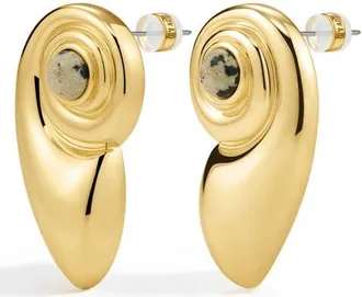 Luv AJ Palma Shell Stud Earrings in Gold at Nordstrom