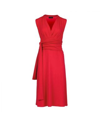 M&oacute;veis Conquista Womens Red Jersey Empire Line Dress - Size EU 42 (Womens)