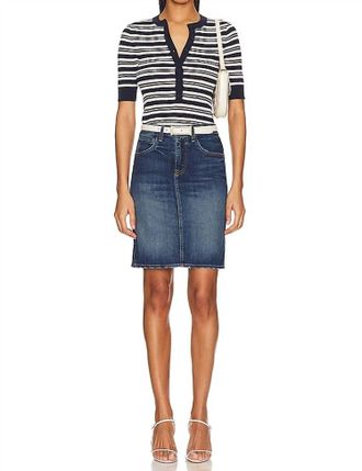 Nili Lotan Micah Denim Skirt In Classic Wash